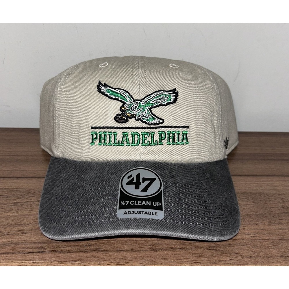 47 Brand Clean Up Adjustable Hat Philadelphia Eagles Retro Logo Cap